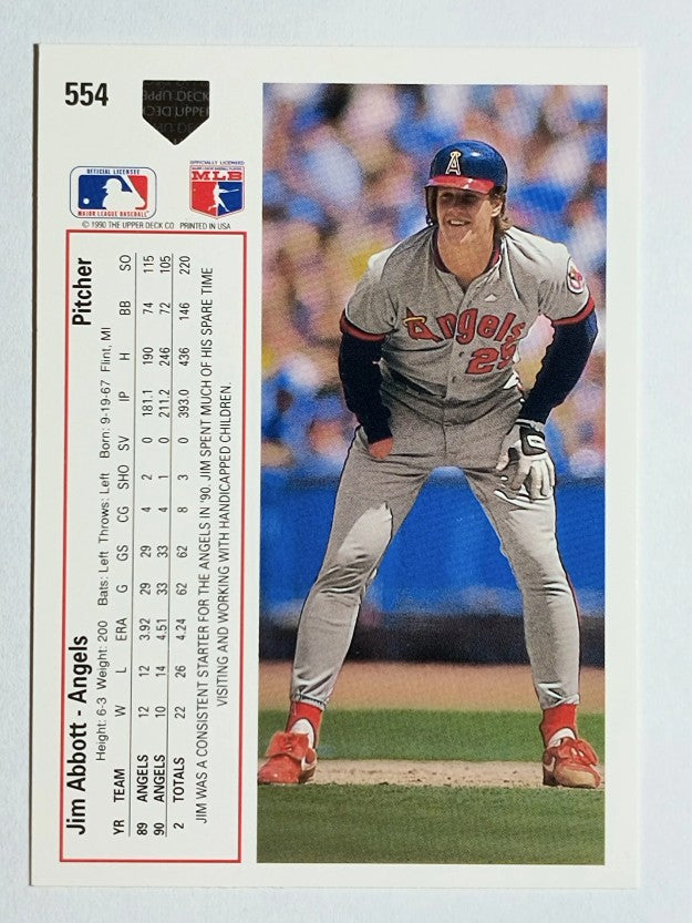 1991 Upper Deck #554 Jim Abbott