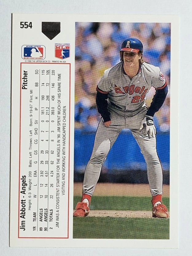 1991 Upper Deck #554 Jim Abbott