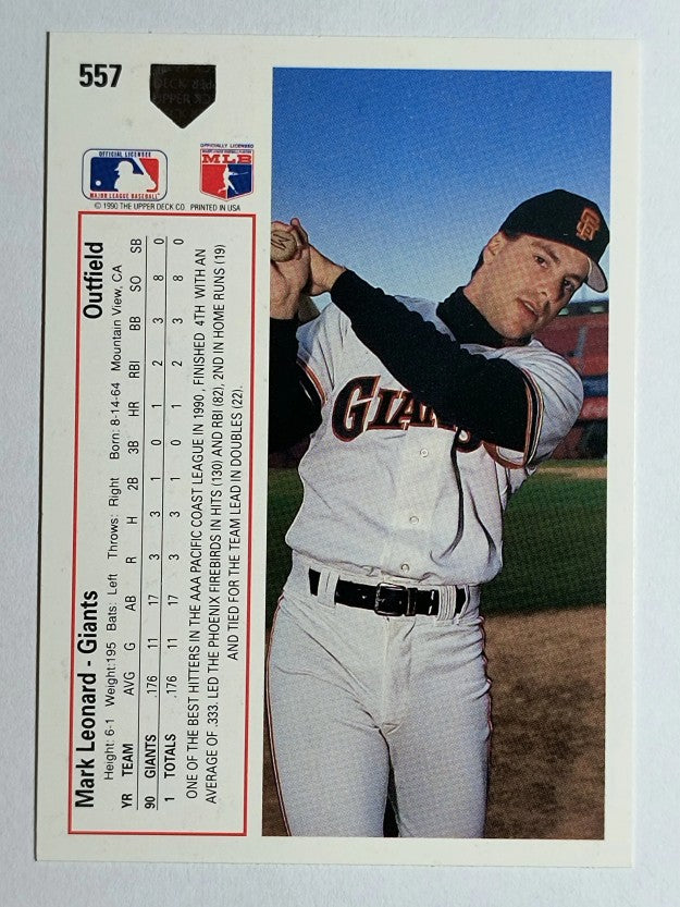 1991 Upper Deck #557 Mark Leonard RC