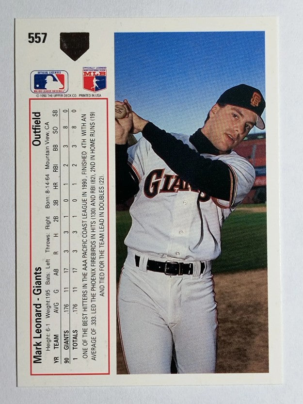 1991 Upper Deck #557 Mark Leonard RC