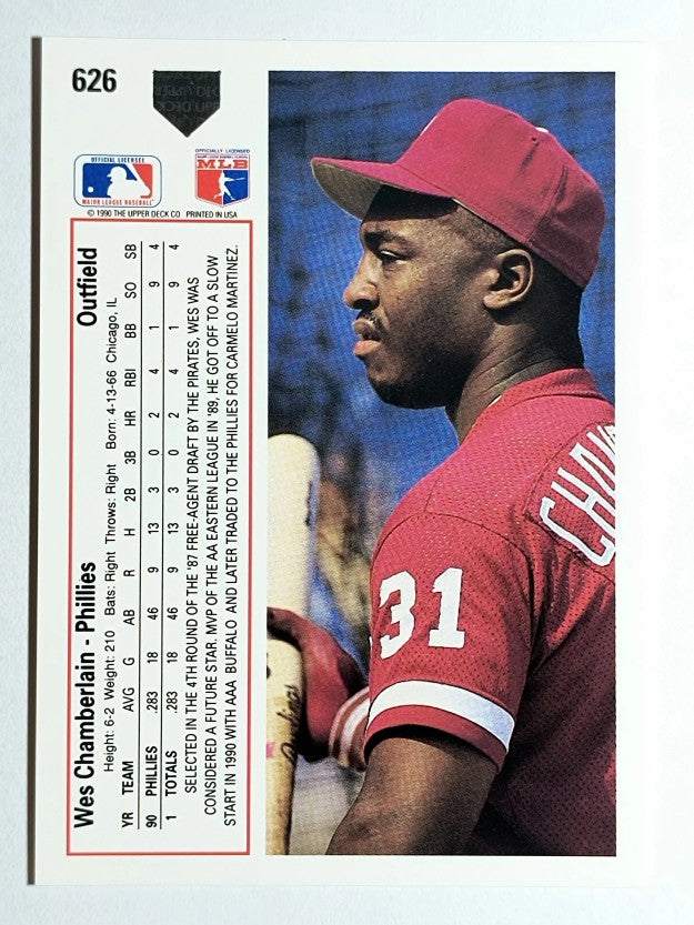 1991 Upper Deck #626 Wes Chamberlain RC