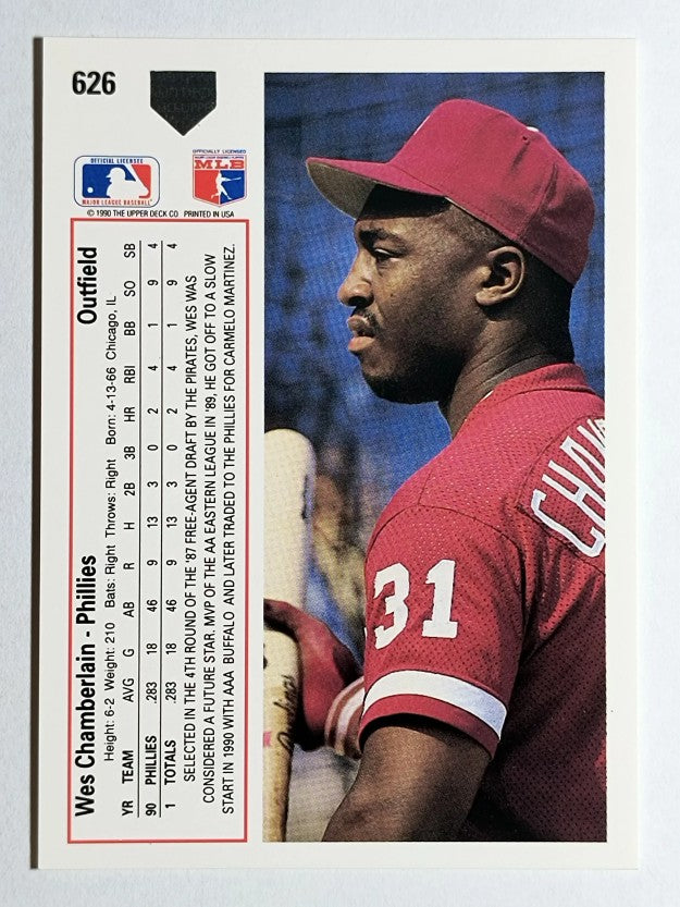 1991 Upper Deck #626 Wes Chamberlain RC