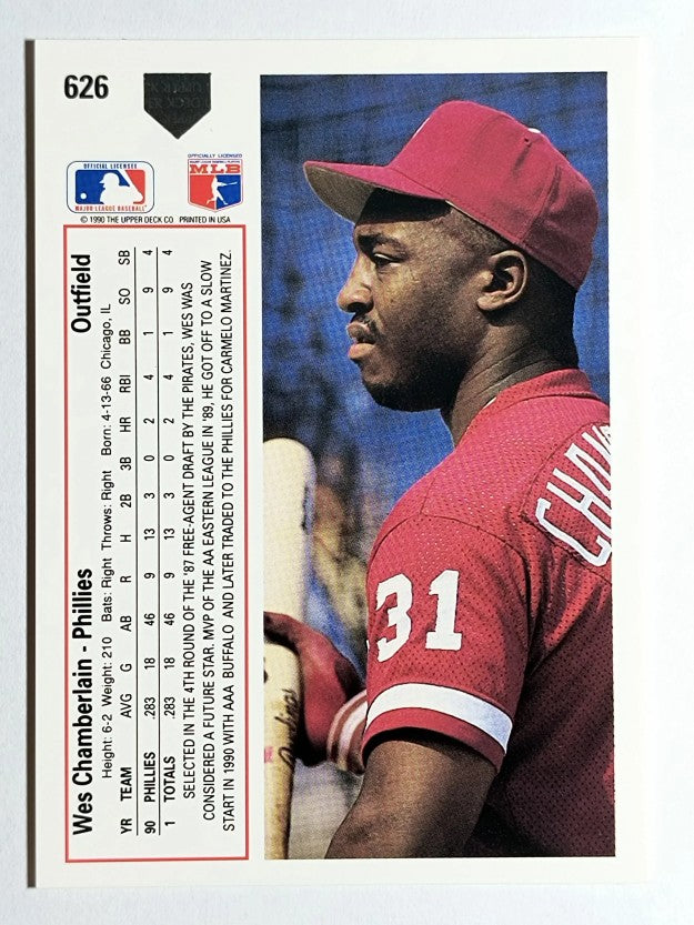 1991 Upper Deck #626 Wes Chamberlain RC