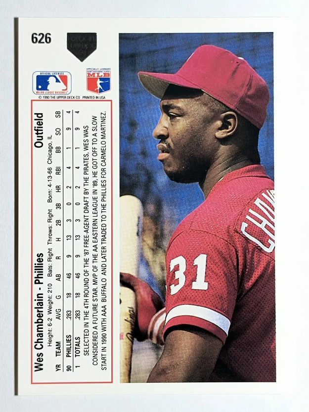 1991 Upper Deck #626 Wes Chamberlain RC