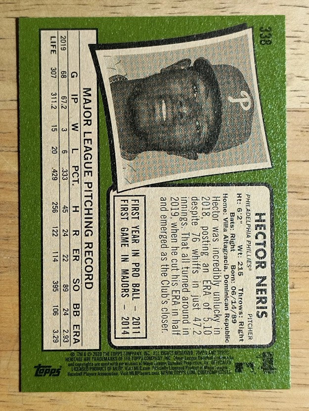 2020 Topps Heritage #338 Hector Neris
