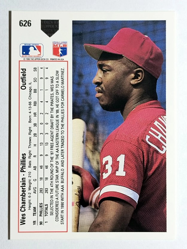 1991 Upper Deck #626 Wes Chamberlain RC