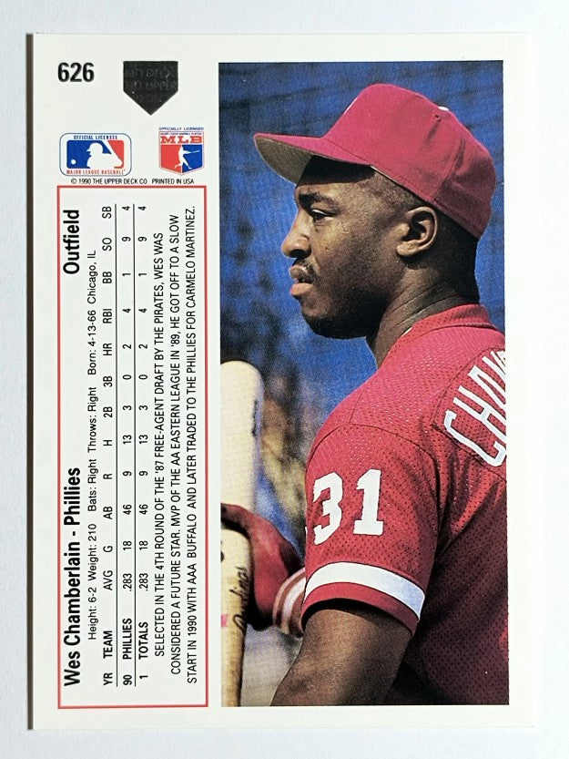 1991 Upper Deck #626 Wes Chamberlain RC