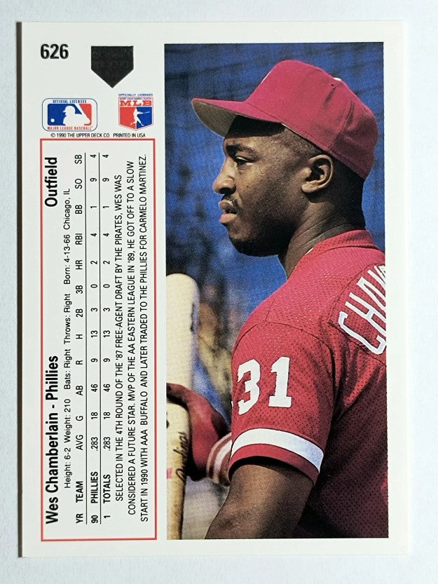 1991 Upper Deck #626 Wes Chamberlain RC