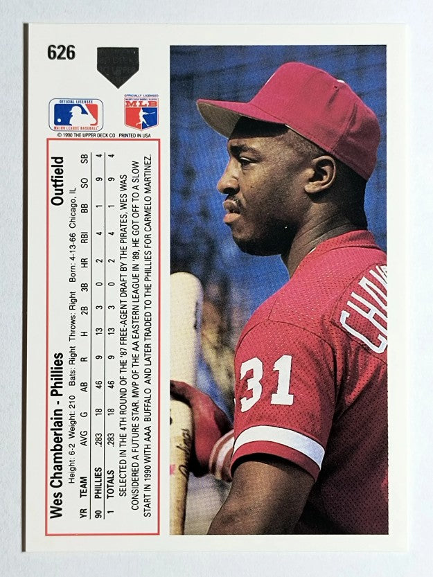 1991 Upper Deck #626 Wes Chamberlain RC