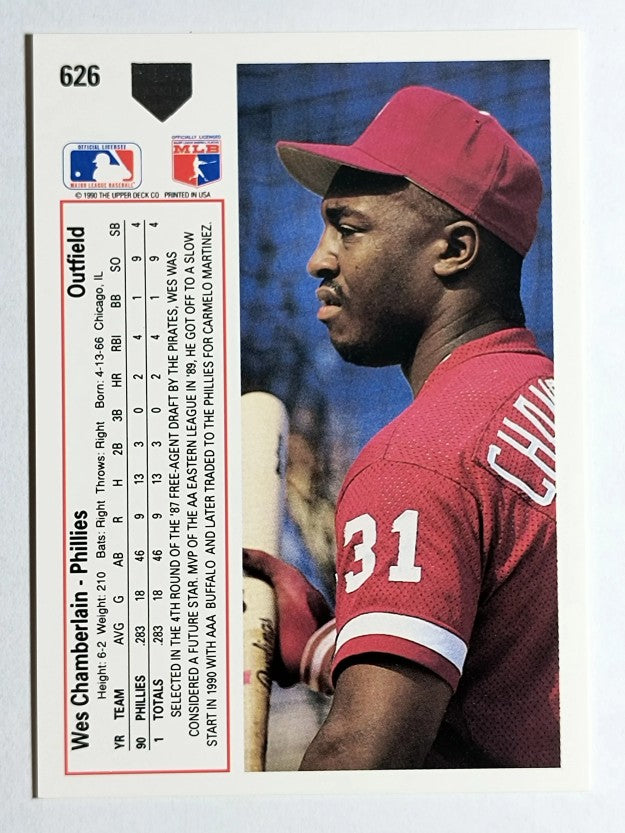 1991 Upper Deck #626 Wes Chamberlain RC