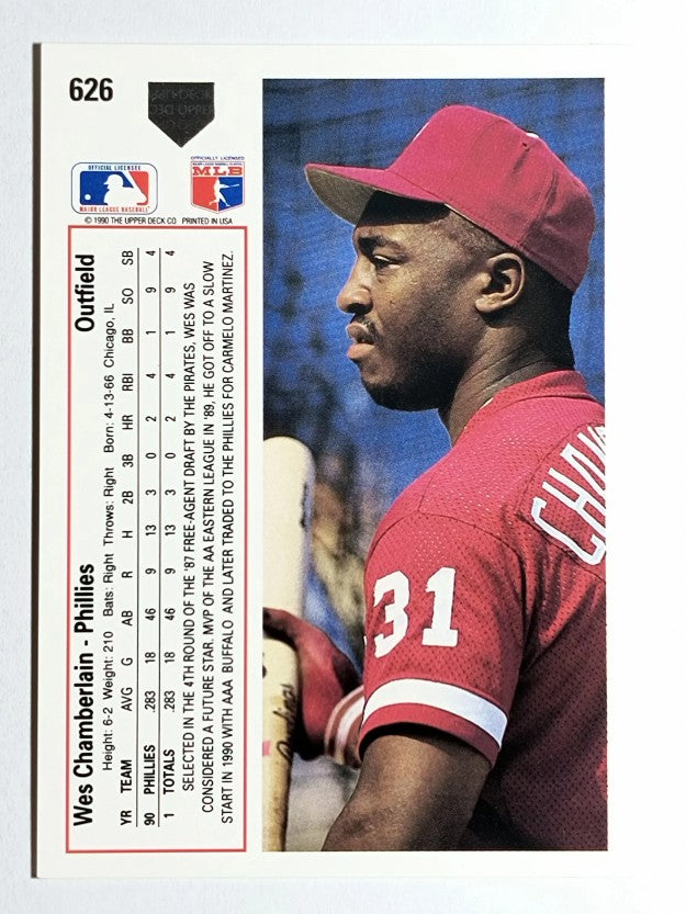 1991 Upper Deck #626 Wes Chamberlain RC