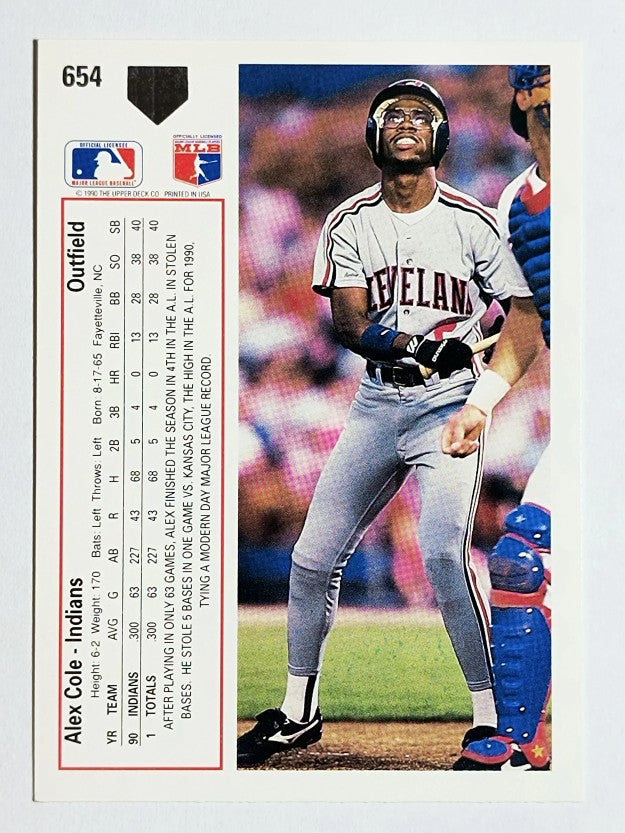 1991 Upper Deck #654 Alex Cole