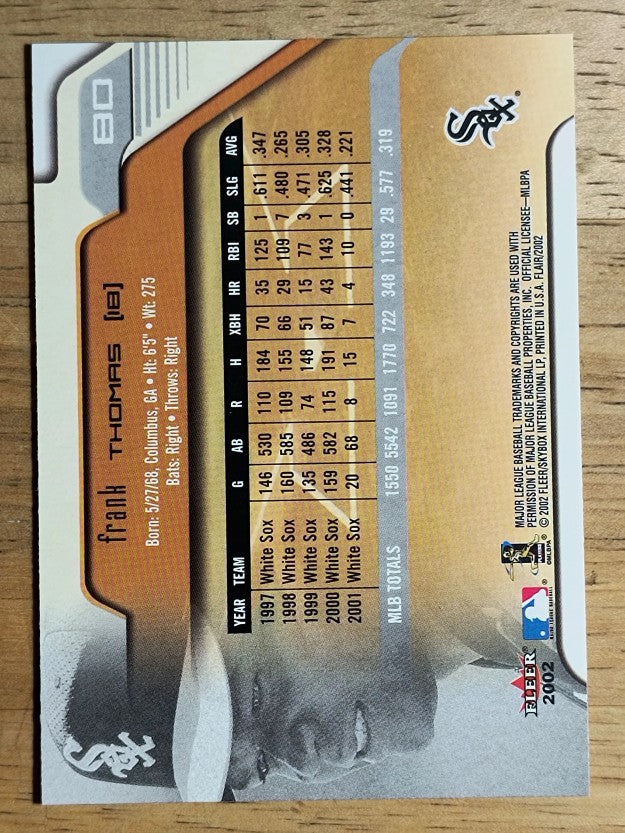 2002 Flair #80 Frank Thomas