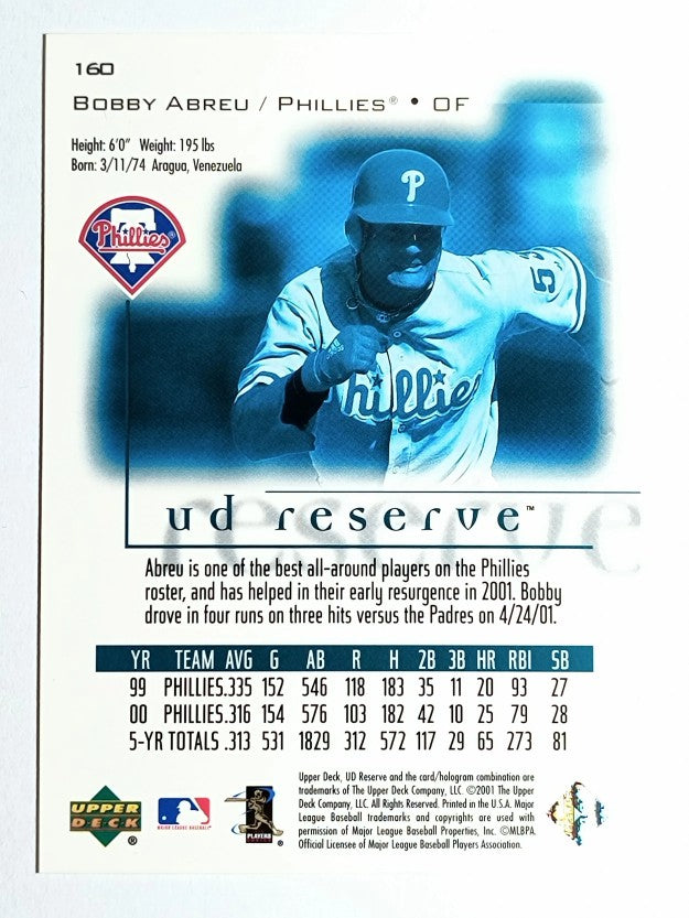 2001 UD Reserve #160 Bobby Abreu