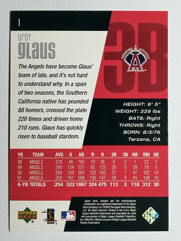2002 Upper Deck Diamond Connection #1 Troy Glaus