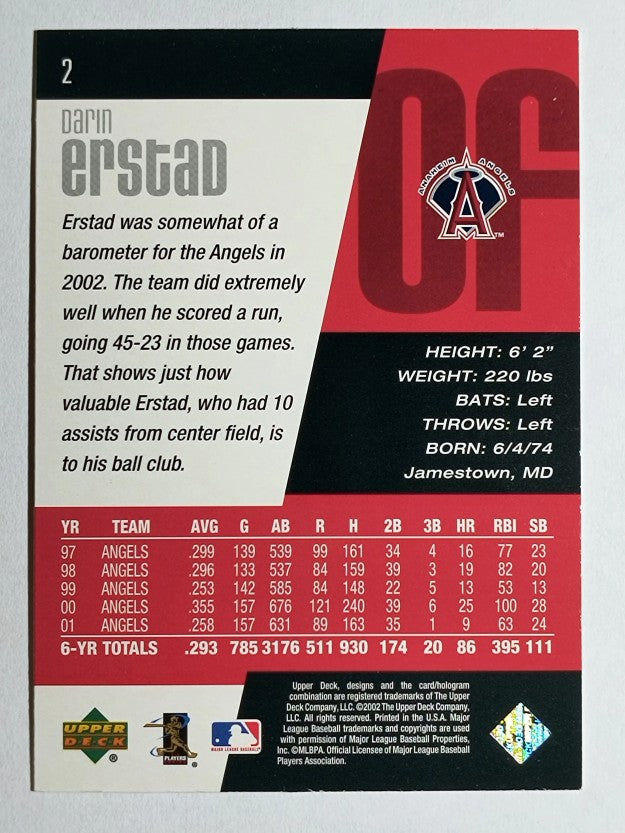 2002 Upper Deck Diamond Connection #2 Darin Erstad