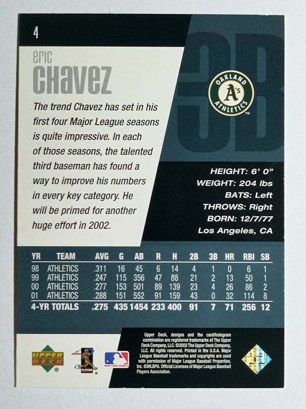 2002 Upper Deck Diamond Connection #4 Eric Chavez