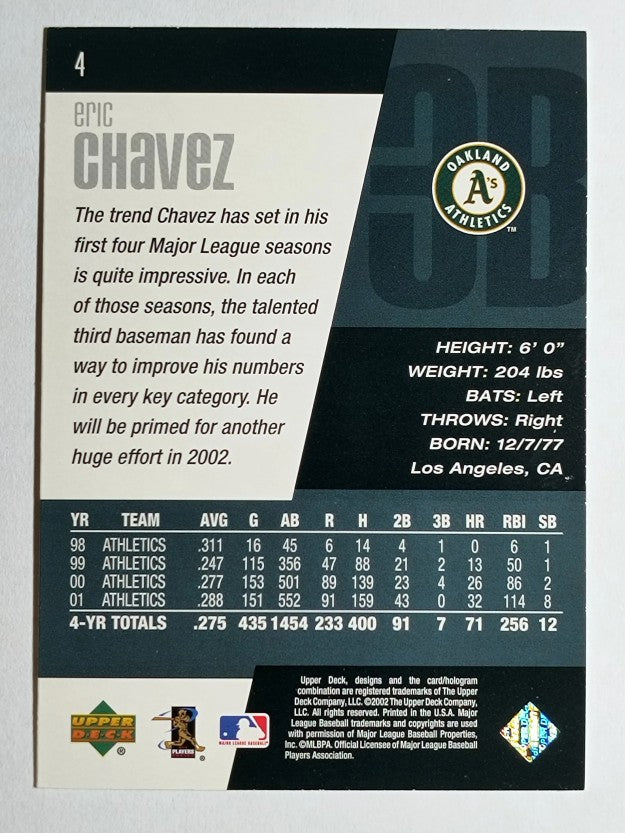 2002 Upper Deck Diamond Connection #4 Eric Chavez