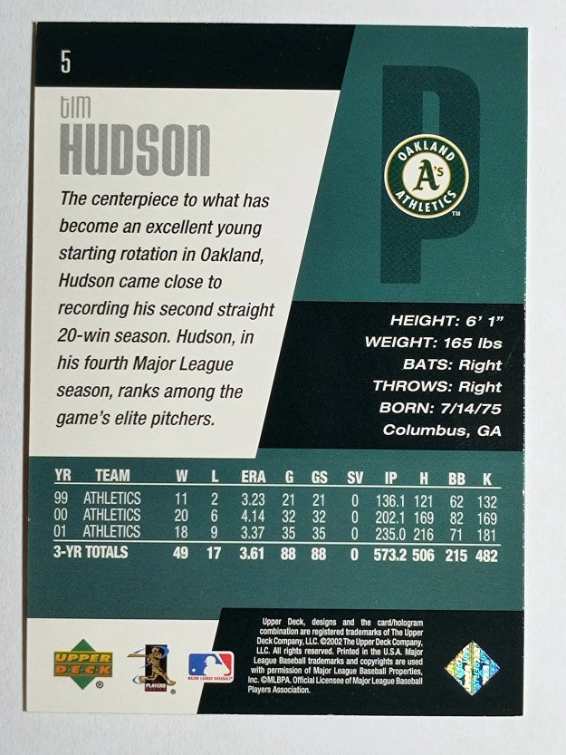 2002 Upper Deck Diamond Connection #5 Tim Hudson