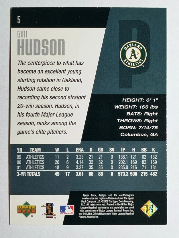 2002 Upper Deck Diamond Connection #5 Tim Hudson
