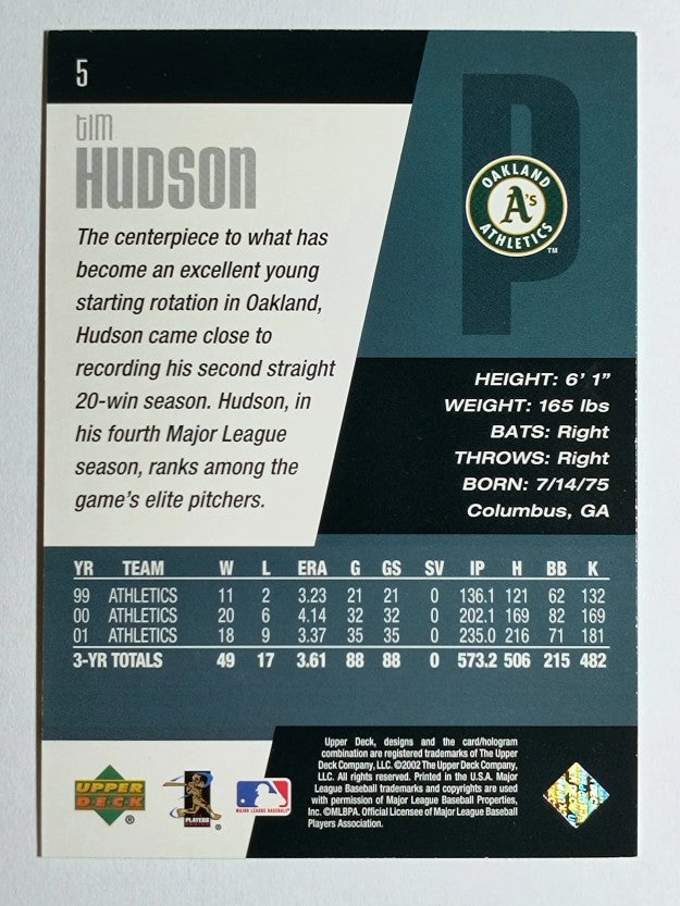2002 Upper Deck Diamond Connection #5 Tim Hudson