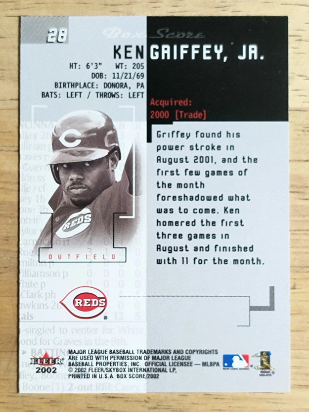 2002 Fleer Box Score #28 Ken Griffey Jr.