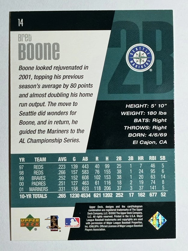 2002 Upper Deck Diamond Connection #14 Bret Boone
