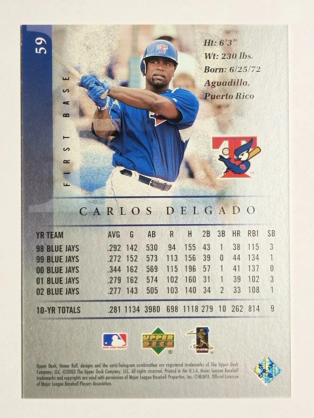 2003 Upper Deck Honor Roll Silver #59 Carlos Delgado