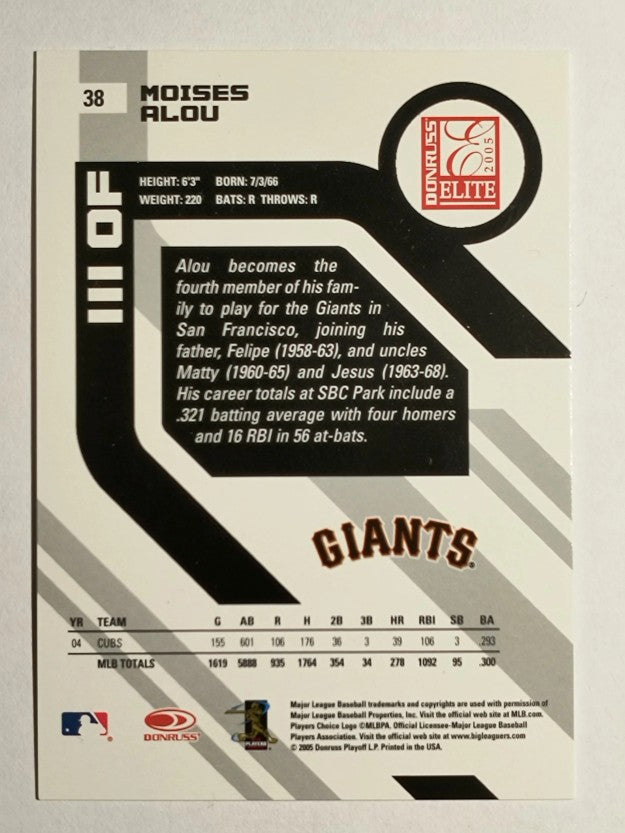 2005 Donruss Elite Turn of the Century #38 Moises Alou