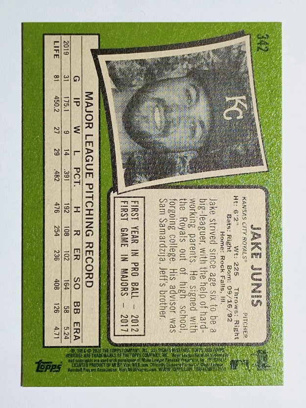 2020 Topps Heritage #342 Jake Junis