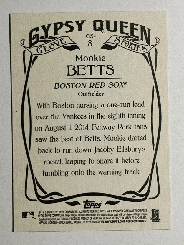 2015 Topps Gypsy Queen Glove Stories #GS8 Mookie Betts
