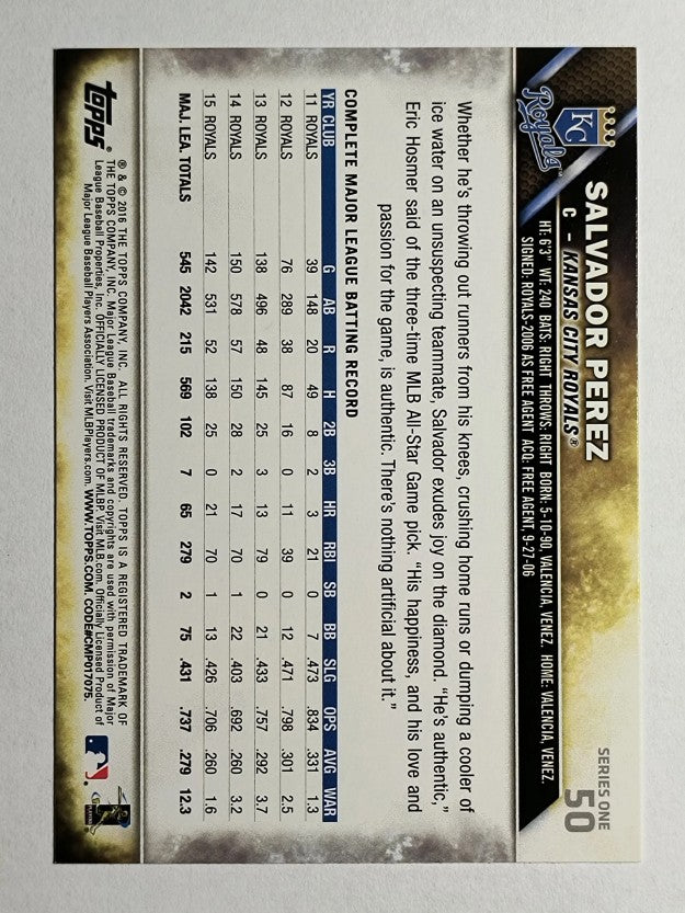 2016 Topps #50A Salvador Perez