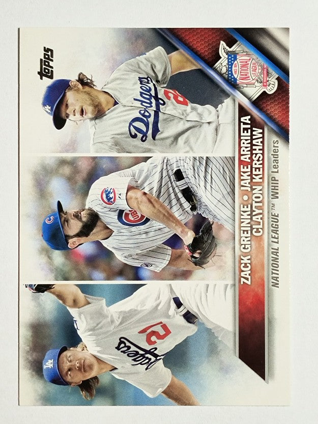 2016 Topps #125 Zack Greinke/Clayton Kershaw/Jake Arrieta LL