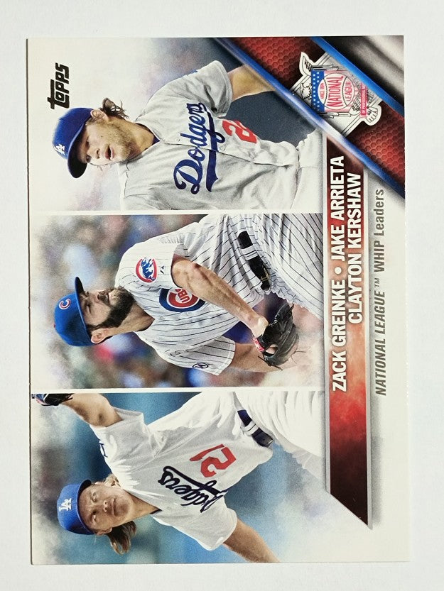 2016 Topps #125 Zack Greinke/Clayton Kershaw/Jake Arrieta LL