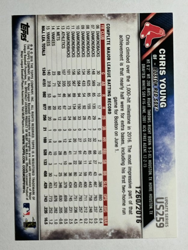 2016 Topps Update Gold #US259 Chris Young