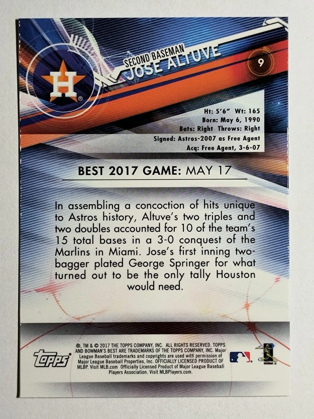 2017 Bowman's Best #9 Jose Altuve