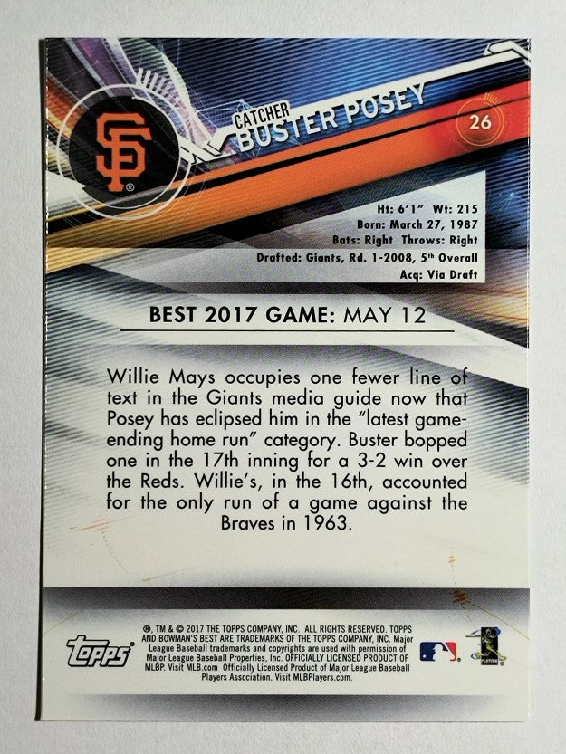 2017 Bowman's Best #26 Buster Posey