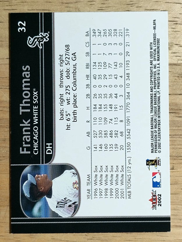 2002 Fleer Maximum #32 Frank Thomas