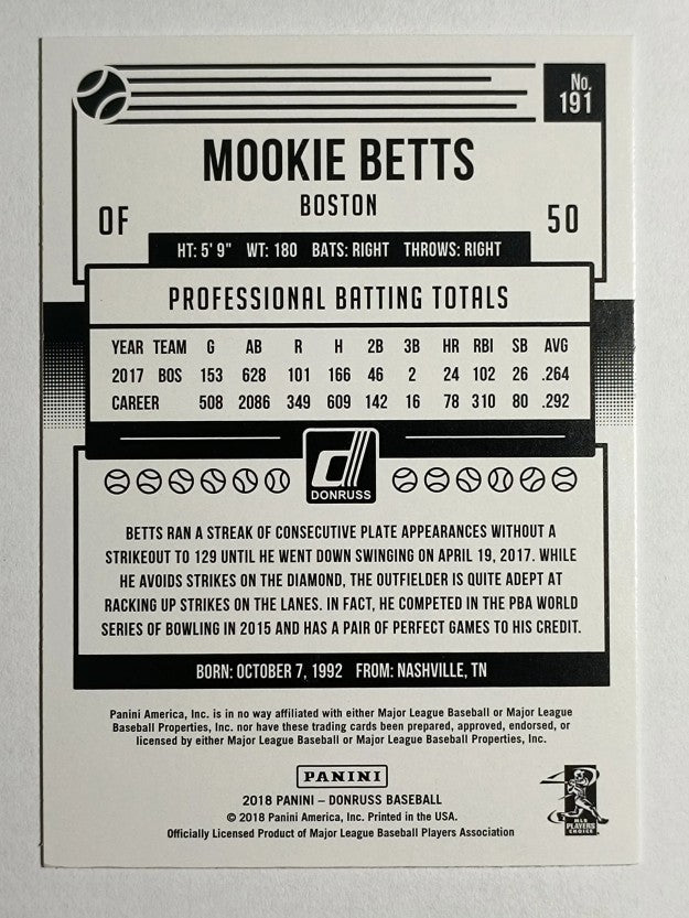 2018 Donruss #191 Mookie Betts