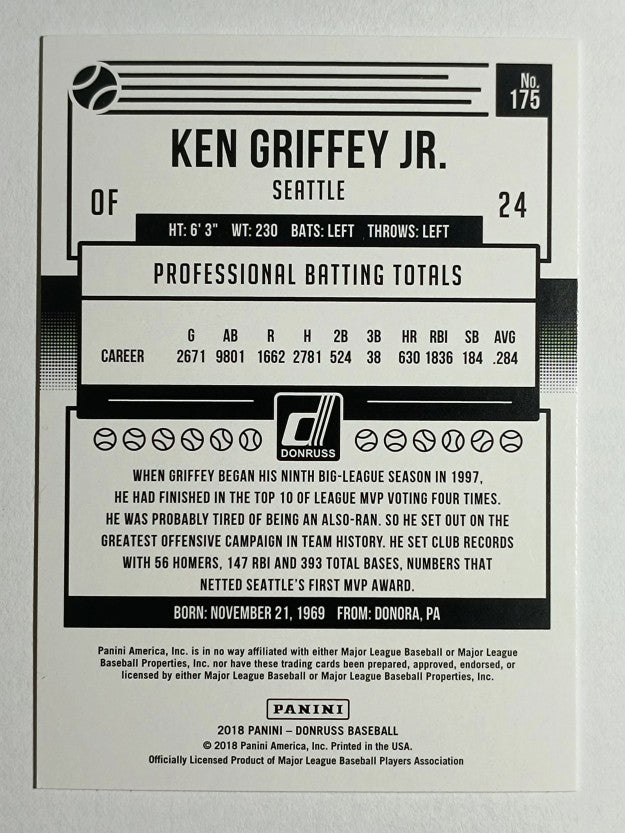 2018 Donruss Variations #175 Ken Griffey Jr.