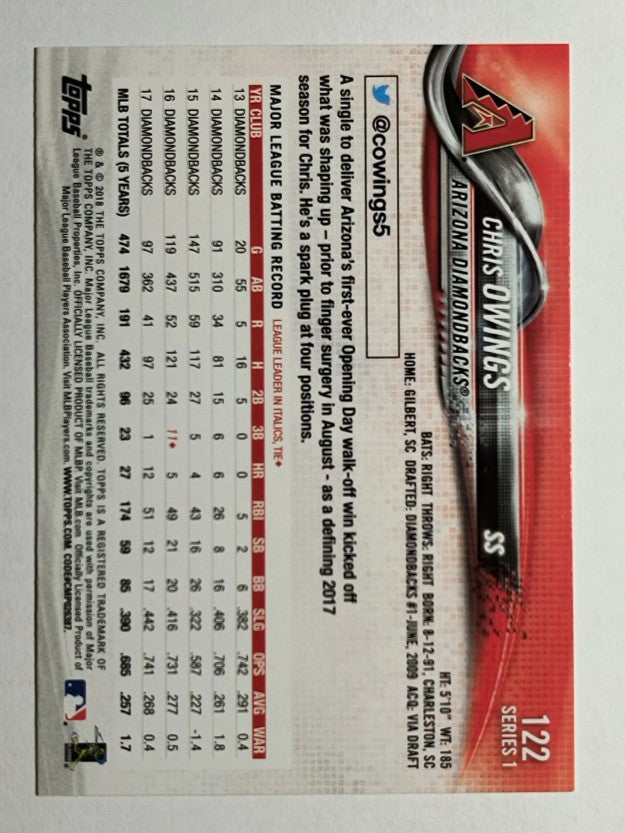 2018 Topps All Star Game Silver #122 Chris Owings