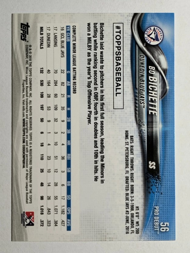 2018 Topps Pro Debut #56 Bo Bichette