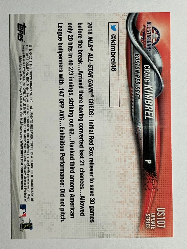 2018 Topps Update #US107 Craig Kimbrel AS