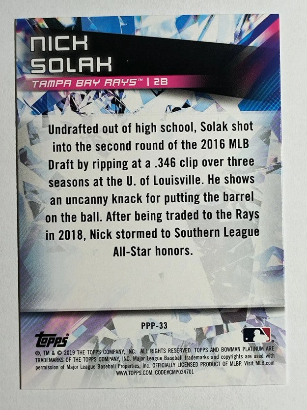 2019 Bowman Platinum Prismatic Prodigies #PPP33 Nick Solak