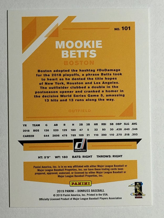 2019 Donruss #101 Mookie Betts