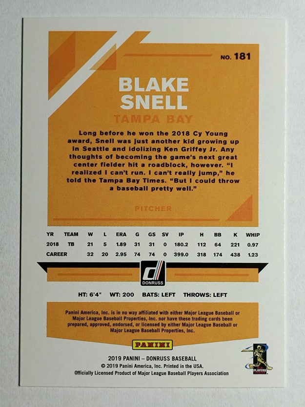 2019 Donruss #181 Blake Snell