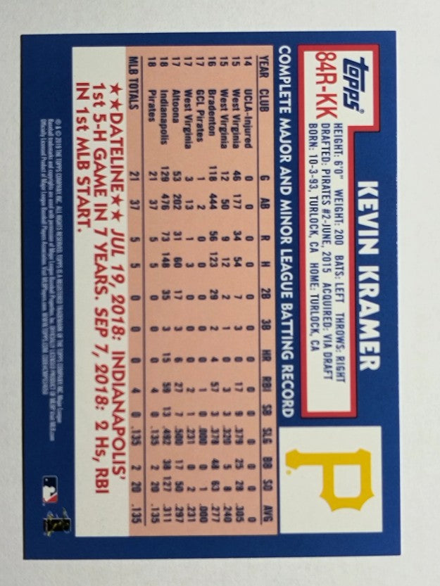 2019 Topps '84 Topps Rookies #84RKK Kevin Kramer