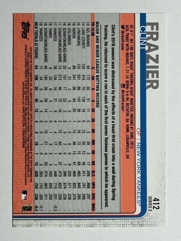 2019 Topps #412 Clint Frazier FS