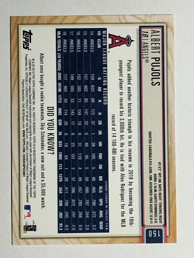 2019 Topps Big League #150 Albert Pujols