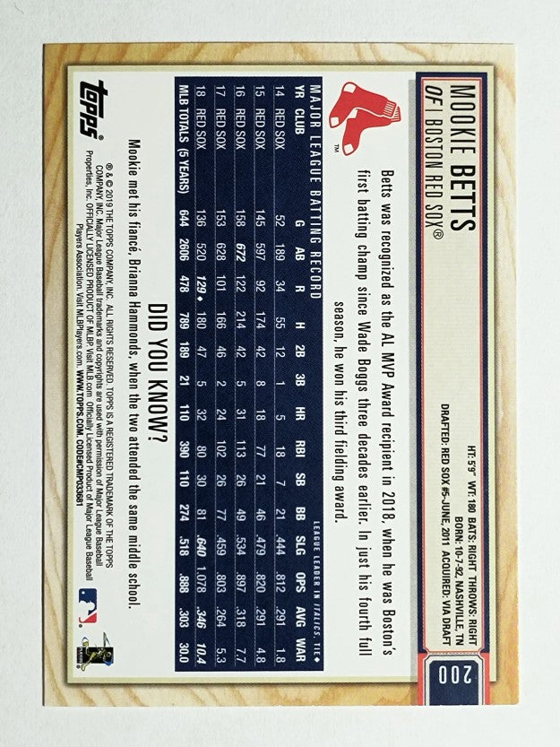 2019 Topps Big League #200 Mookie Betts